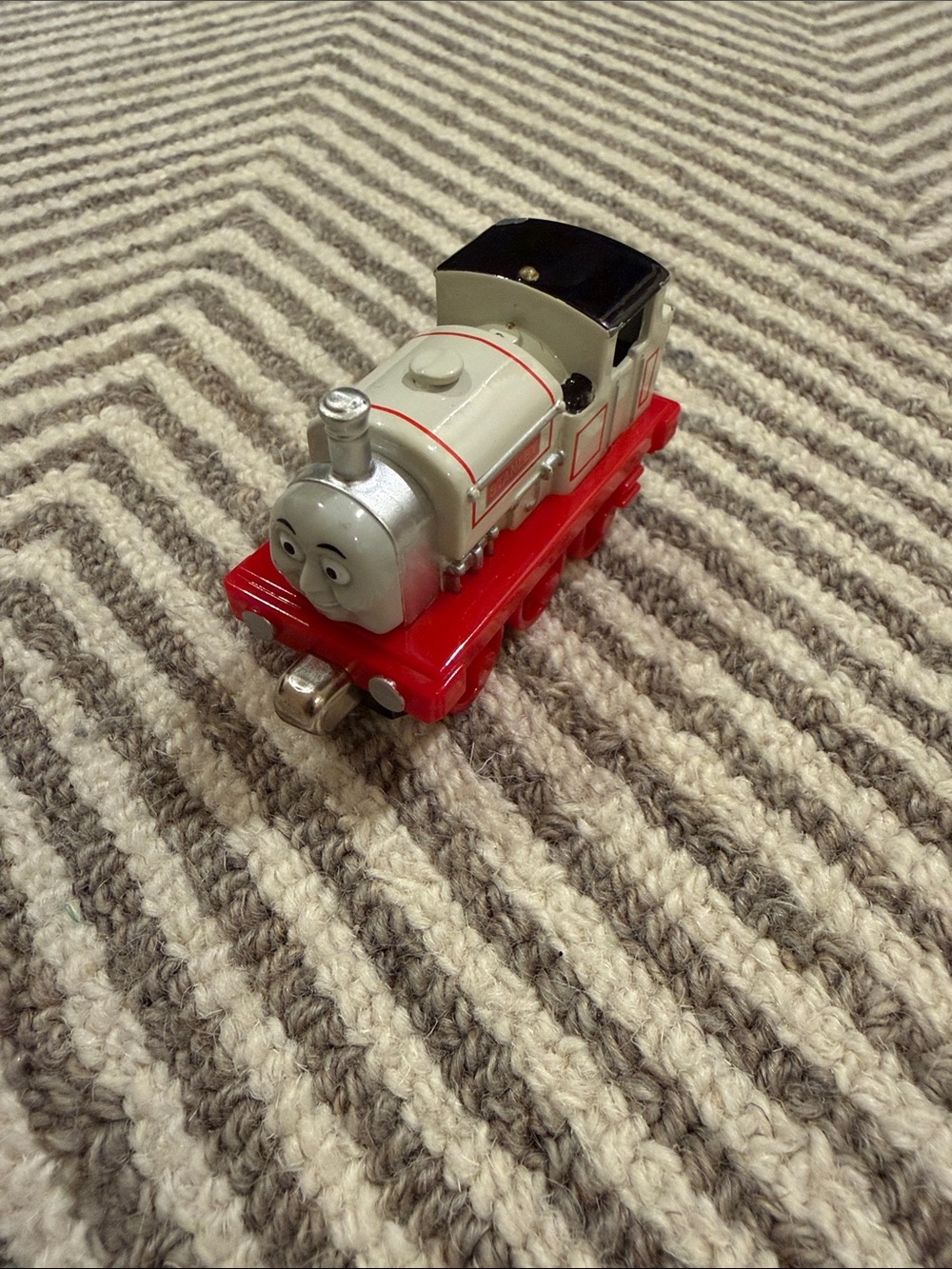 Mattel Silver and Red Toy Train Engine